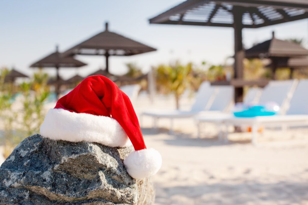 santa hats on the beach christmas and new year ho 2023 11 27 05 08 11 utc