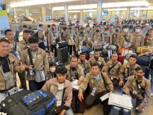 عمال أجانب يصلون إلى مطار بن جوريون مطلع عام 2023. مصدر: سلطة السكان والهجرة